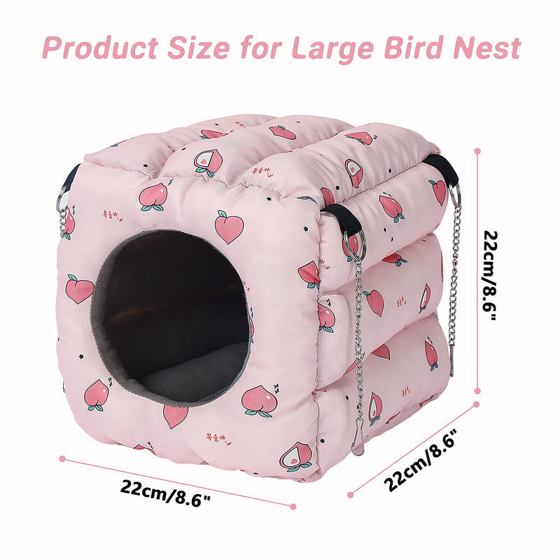 Large Size Warm Bird Nest Snuggle Tent Parrot Winter Cave Bed with Detachable Inner Pad for Small Medium Parrot Animal Warm Birds House Hanging Hideaway Cave Bed Tent Toy for Most Birds Parrots Pink - PawsPlanet Australia