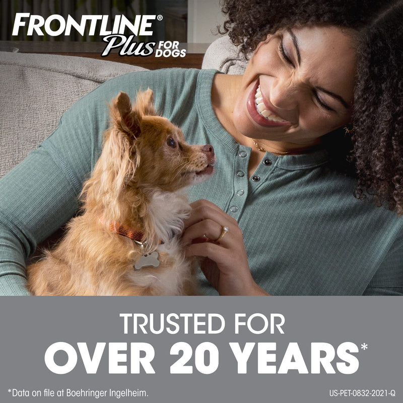 FRONTLINE Plus Flea and Tick Treatment for Dogs (Small Dog, 5-22 Pounds) 3 Count - PawsPlanet Australia