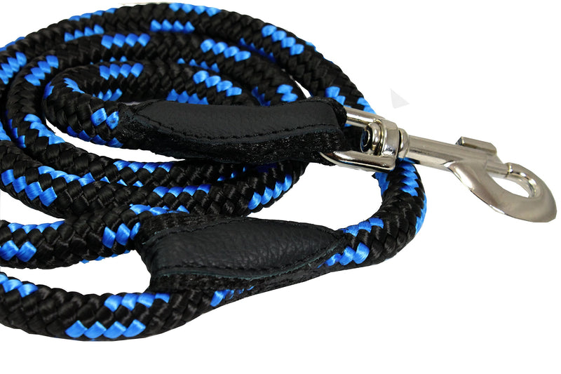 [Australia] - Dogs My Love Dog Rope Leash 4ft Long Large: 4ft Long; 1/2" Diam (12mm) Blue/Black 