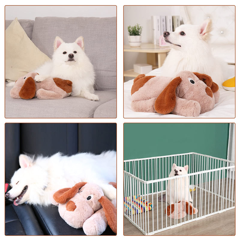 WEOK Puppy Heartbeat Stuffed Animal for Separation Anxiety Relief, Heartbeat Puppy Toy Dog Anxiety Calming Behavioral Aid Plush Toy for Dogs Cats Pets Brown - PawsPlanet Australia
