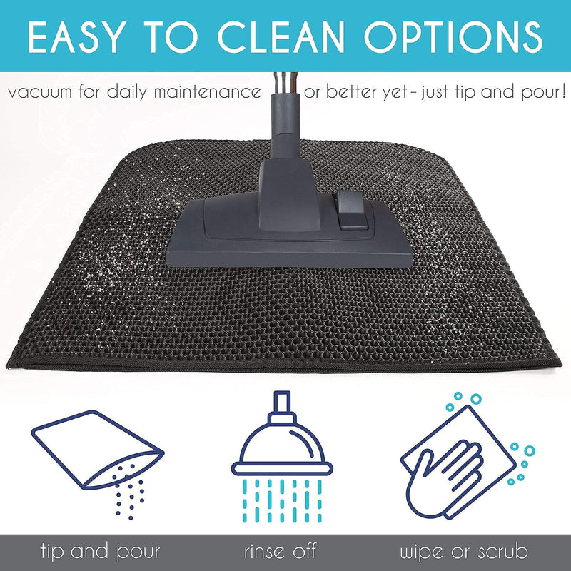 Louis Donné Cat Litter Mat, Litter Tray Mat of Large Size Double Layer Honeycomb Large Holes Design, Cat Litter Box Mat Scatter Control, Waterproof EVA Material, Washable(66X45cm, Grey) 66X45cm - PawsPlanet Australia