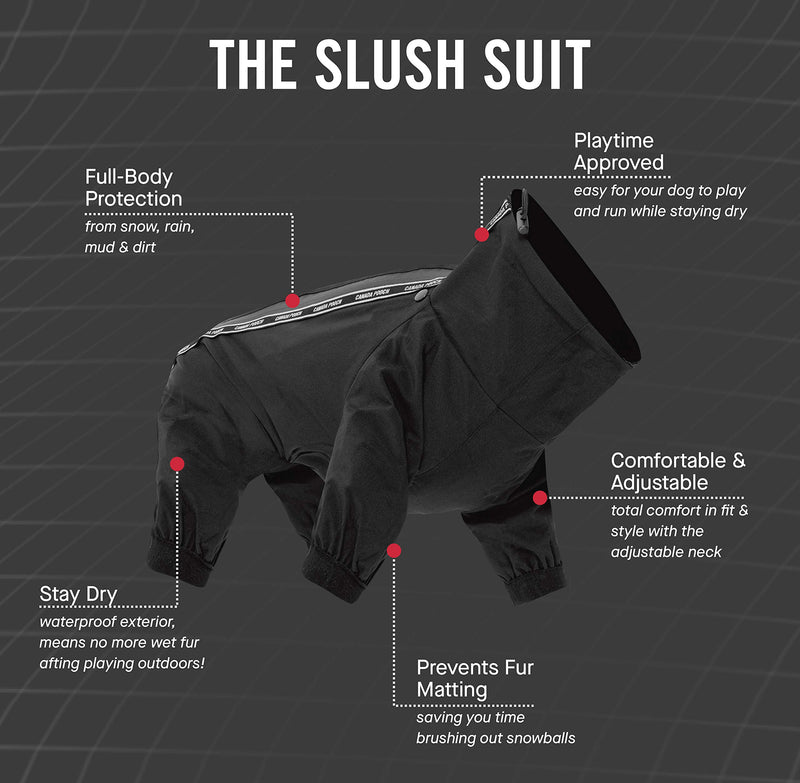 Canada Pooch | The Slush Suit 10 (9-11" back length) Black - PawsPlanet Australia