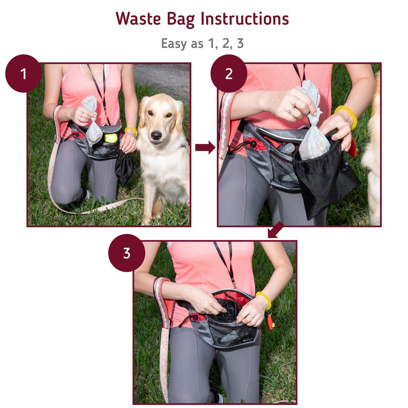 Leashboss Trainer Pack, XL Dog Walking Fanny Pack with 2 Training Treat Pouches, Large 3L Capacity Storage Waist Bag with Built in Waste Bag Dispenser Gray - PawsPlanet Australia