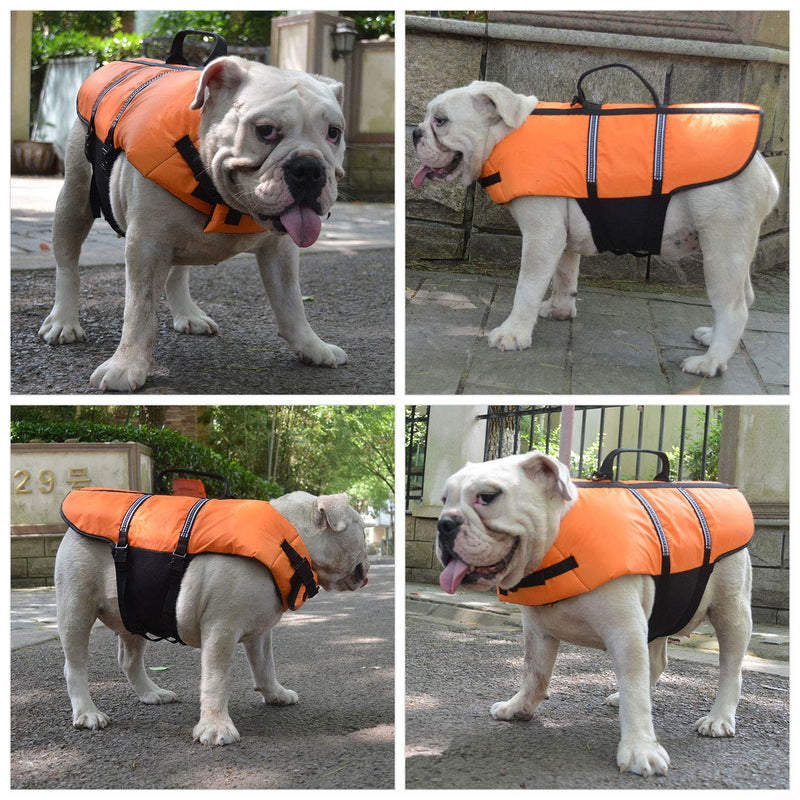 Lovelonglong Pet Clothing Dog Lifejacket Life Jackets for Large Medium Small Dogs Swimming Safe Boating Coat Dog Swim Protect Outwear XS (Rec.5-8 Pounds) Orange - PawsPlanet Australia