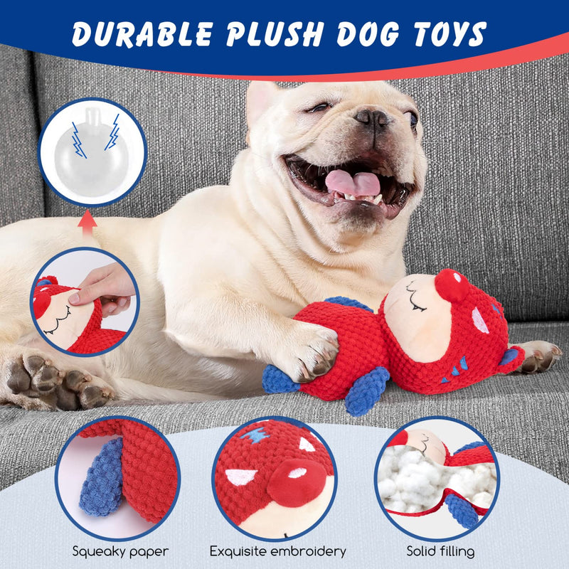Nobleza Dog Toy, Plush Dog Toy, Squeaky Dog Toys with Crinkled Paper, Cute Tug of War Dog Chew Toy for Puppies, Small, Medium, Large Dogs (Tiger) - PawsPlanet Australia