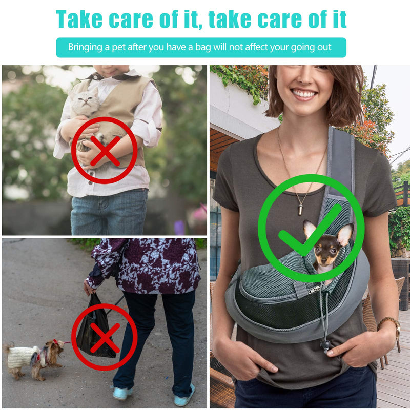 YZCXNDS Pet Dog Sling, with Breathable net, Adjustable Shoulder Strap, Mobile Phone Key Portable net Pocket, Dog Sling Carrier Suitable for Outdoor Travel Small - PawsPlanet Australia