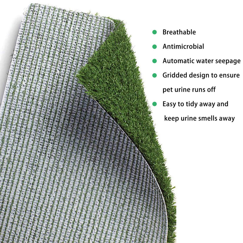 [Australia] - LOOBANI Dog Grass Pee Pads, Artificial Turf Pet Grass Mat Replacement for Puppy Potty Trainer Indoor/Outdoor Use - Set of 2 14"x18" 