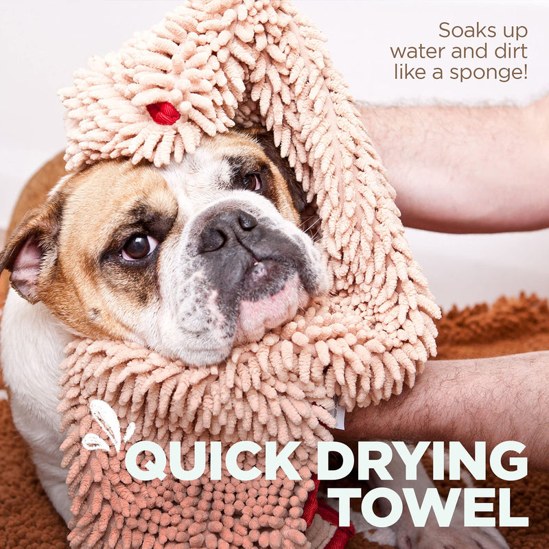 Soggy Doggy Super Shammy Absorbent Quick Drying Machine Washable Hand Pocket Clean Dog Towel Beige - PawsPlanet Australia