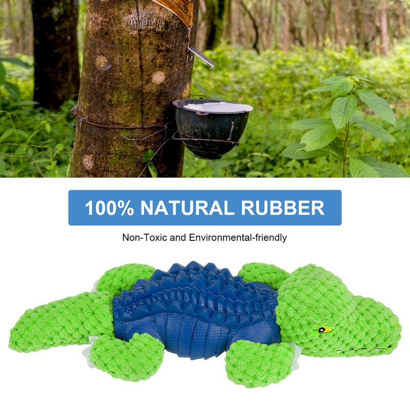 [Australia] - PlutuX Dog Chew Toy, Crocodile Interactive Dog Toy Durable Rubber Indestructible Training Squeak Toy 