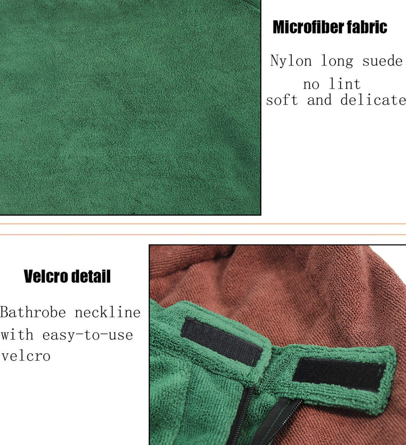 Geyecete Premium Microfiber dog towel bag Dog Drying Bag with Loop Neck Strap,dog bag towel for Large,Medium,Small Dogs-Green-XS X-Small Green - PawsPlanet Australia
