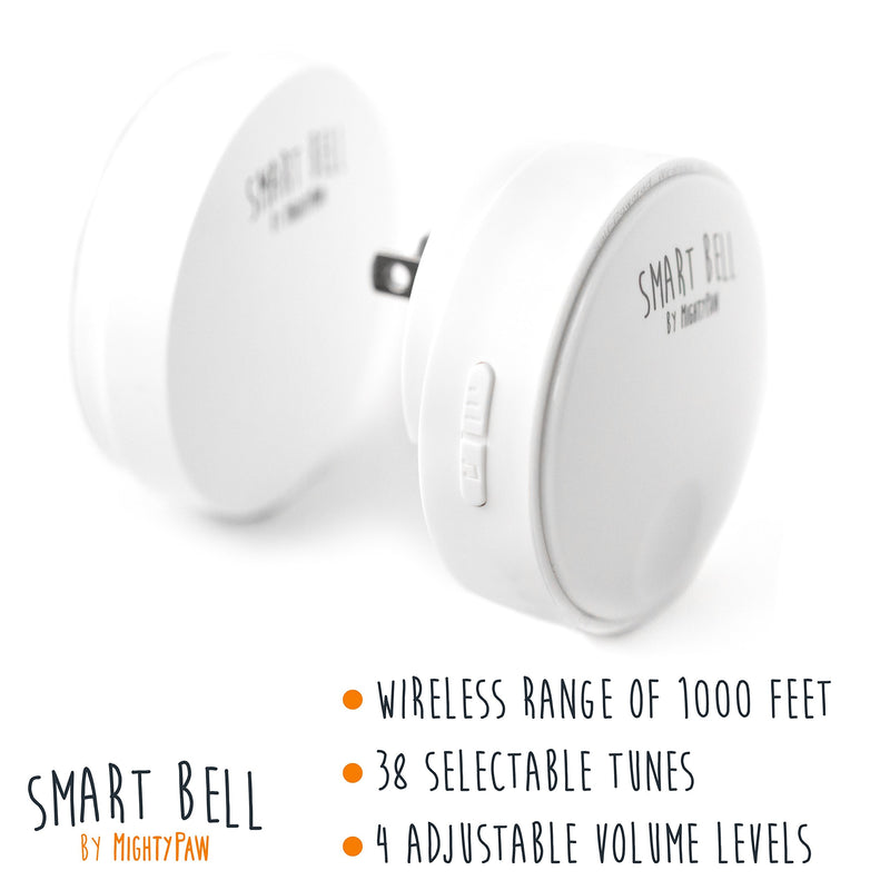 [Australia] - Mighty Paw Smart Bell 2.0, Dog Potty Communication Doorbell, Super-Light Press Button Doorbell 2 Activators White 