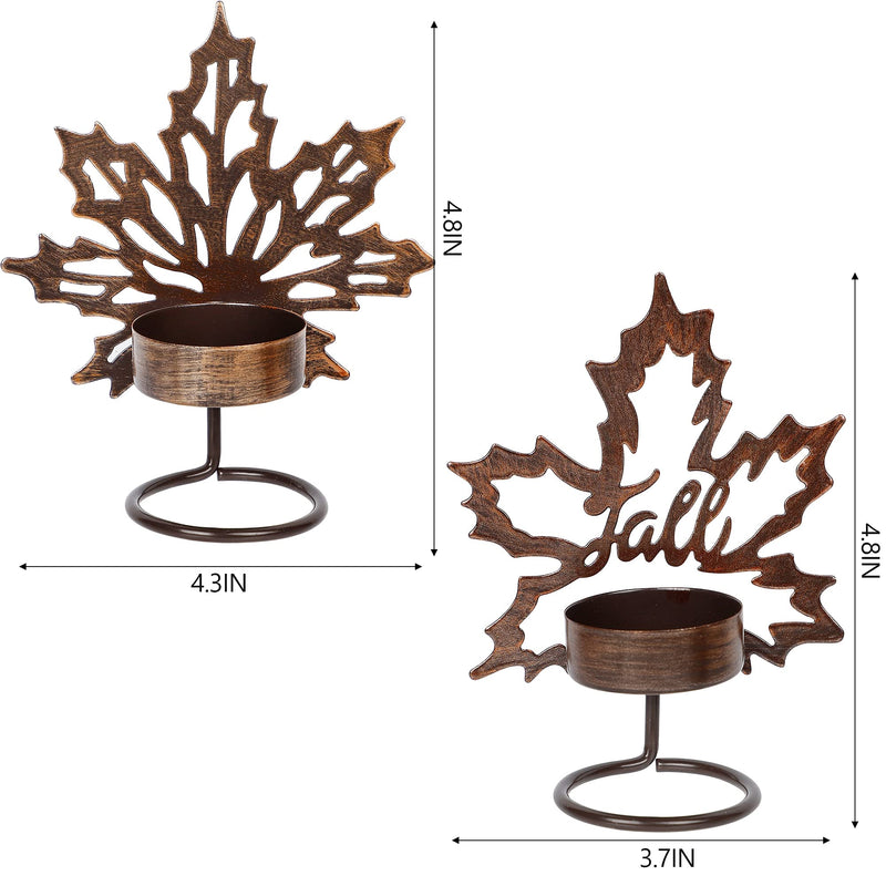 MAGGIFT Set of 6 Maple Leaf Tea Light Candle Holders Metal Thanksgiving Centerpiece, Fall Autumn Harvest Home Tabletop Decorations Holiday Rustic Decor, Table Display Kitchen Thanksgiving Decor - PawsPlanet Australia