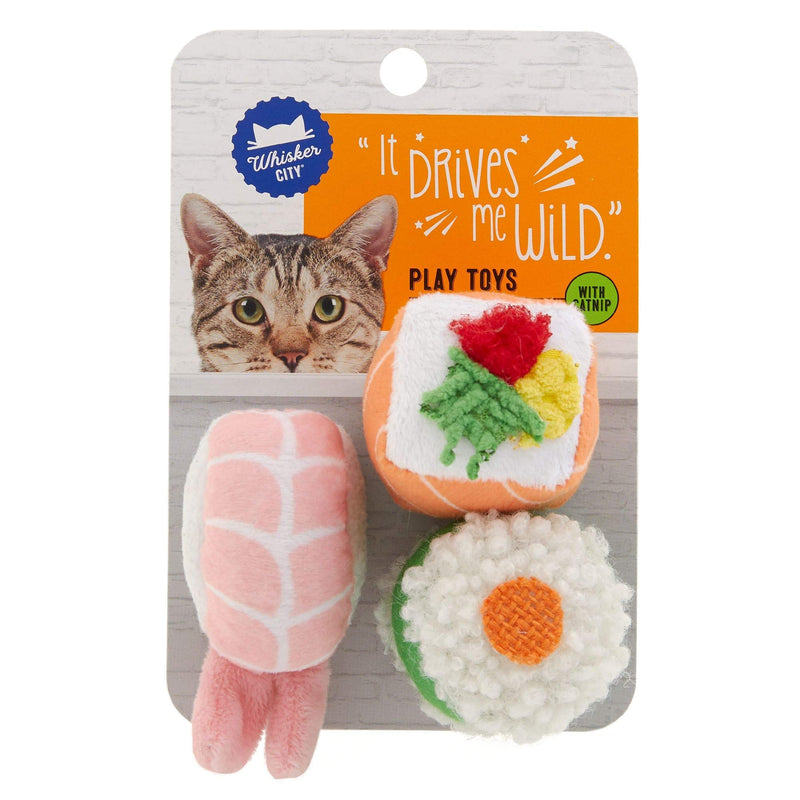 Whisker City Sushi Cat Toys with Catnip - 3 Pack - PawsPlanet Australia