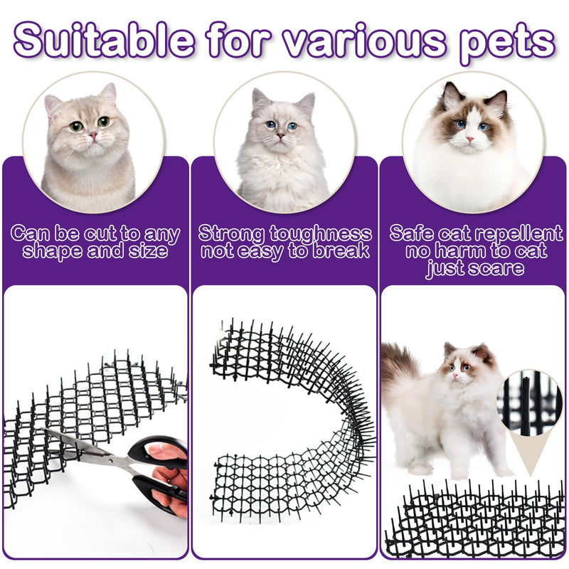 LSRVNM Pack of 15 thorn grid animal barrier cat repellent mat with 12 garden nails, cat deterrent grid, thorn grid against cats, cat guard with spikes - PawsPlanet Australia