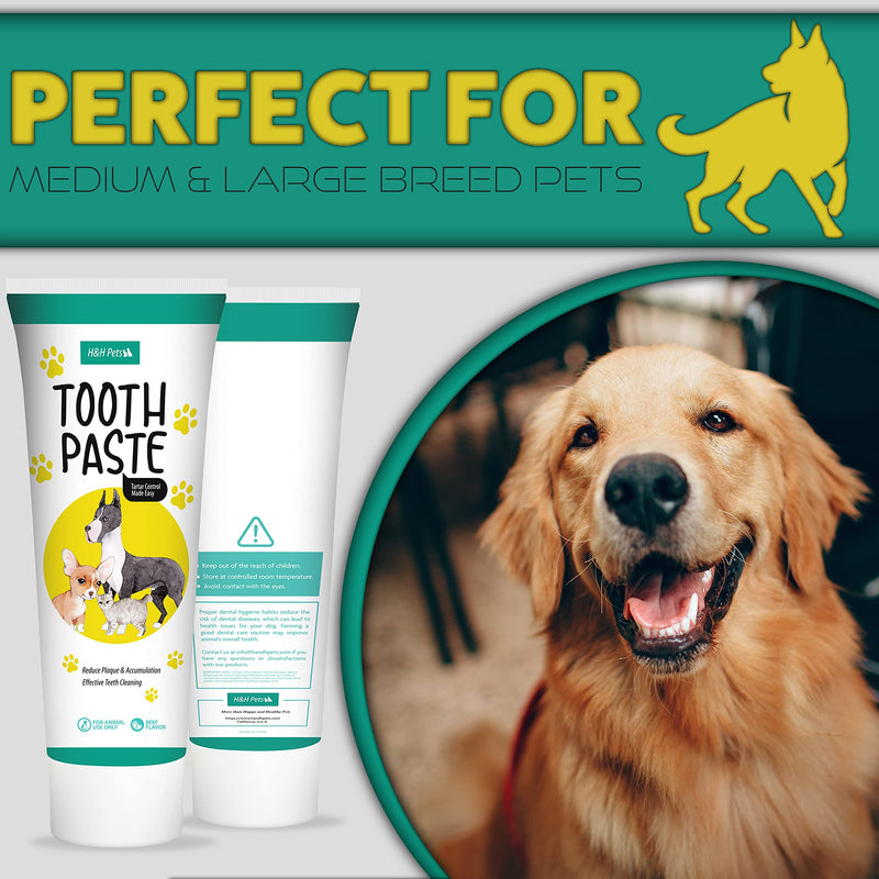 H&H Pets Dog Toothbrushes and Toothpaste Best Professional Cat & Dog Finger Toothbrush, Dog Toothpaste Series with Many Size Options Size Small (soft silicon bristles) 4 Count + Toothpaste - PawsPlanet Australia