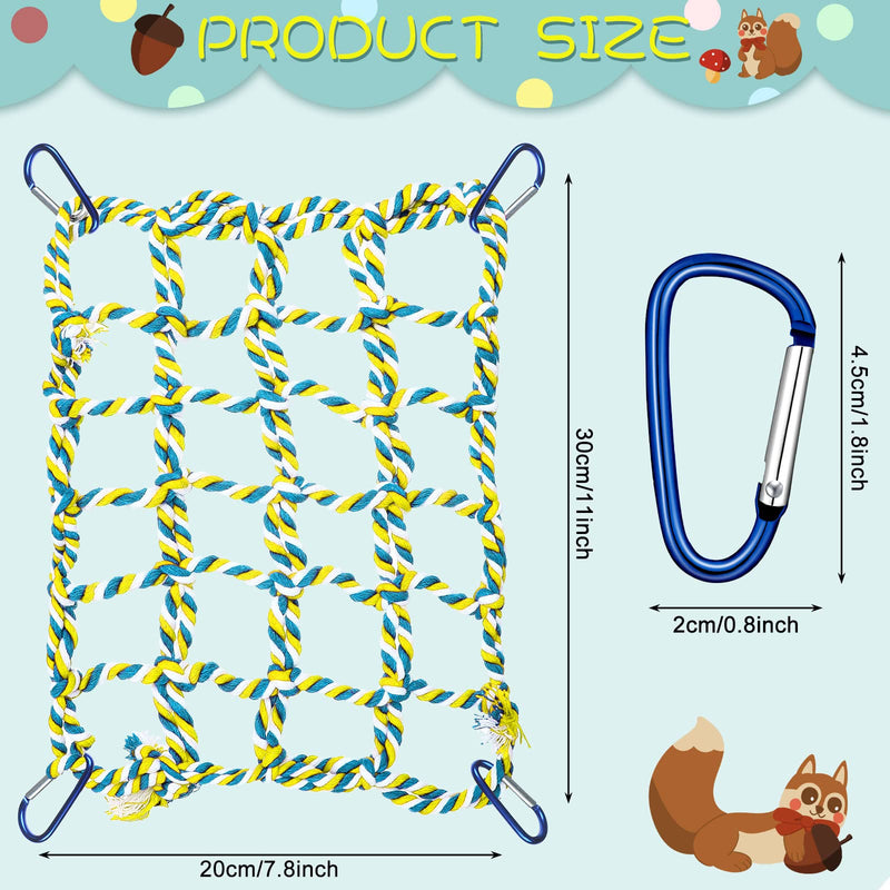 Weewooday 2 Pieces Bird Rope Net Hamster Rat Rope Net Pet Bird Climbing Small Animal Rope Net Ladder Durable Rope Bridge Rat Ferret Activity Toy for Small Animal Habitat Decor and Play - PawsPlanet Australia