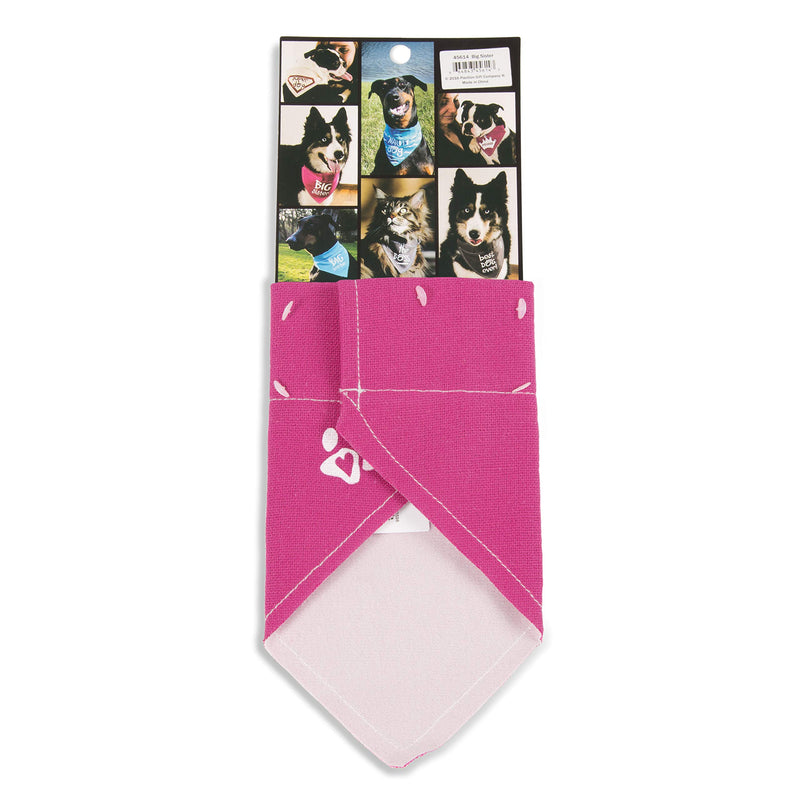 [Australia] - Pavilion Gift Company 45614 Pavilion's Pets - Pink Paw Print Large Dog Slip on The Collar Bandanna - Big Sister 