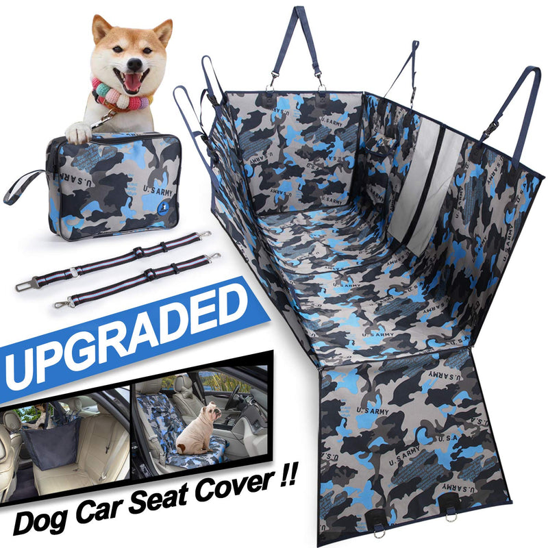 Hesheng Dog Car Seat Cover, with Rear Car Seat Cover for Dogs with Mesh Window and Side Flaps Dog Hammock,Dog Travel Hammock for all Cars (Camouflage) Camouflage - PawsPlanet Australia