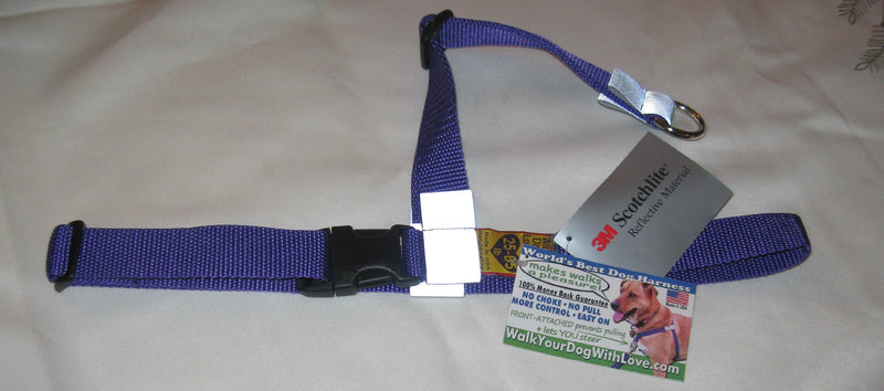 Stop Pull Harness. Front Leading Stop Pull fitting dogs weighing between 25 - 65 lb (11 - 29 kg) Girth Size 21 - 32 inches (53 - 81 cms) PURPLE - PawsPlanet Australia