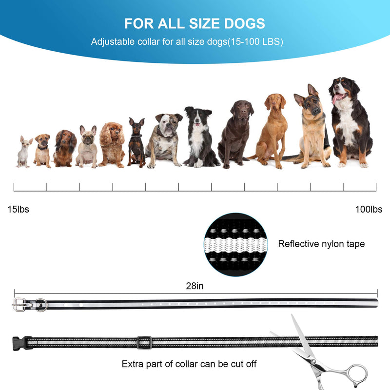 Bark Collar,Dog Bark Collar Rechargeable,Anti Bark Collar with Beep Vibration,No Bark Collar for Small Medium Large Dogs Black - PawsPlanet Australia