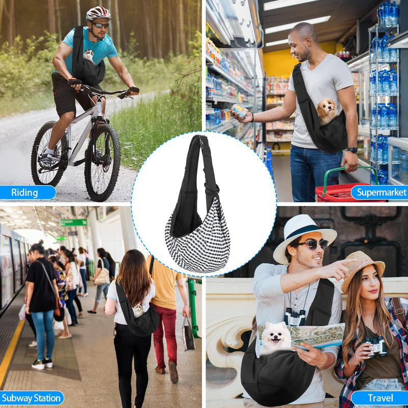 Sarsumir Dog Carrier Bag Dog Sling, Hand Free Pet Carrier for Small Medium Cat Dog, Puppy Carrier with Adjustable Shoulder Strap Puppy Sling for Travel Walking Shopping, Black - PawsPlanet Australia
