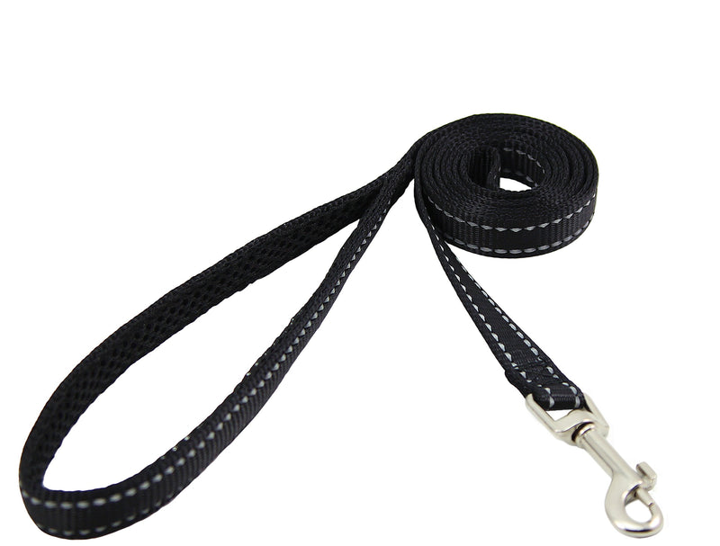 [Australia] - BIG SMILE PAW Reflective Dog Leash for Small Dogs,Padded Handle,Small Breed Leash Black 