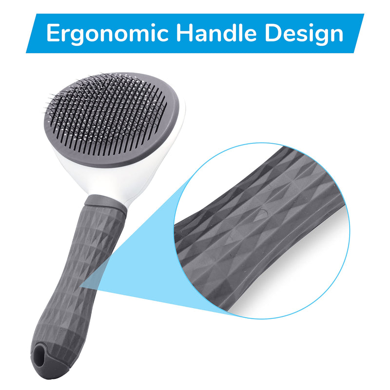 Cleanpet's dog brush and cat brush for cats, dogs and puppies with short and long hair, self-cleaning animal hair brush, removes undercoat, gray - PawsPlanet Australia