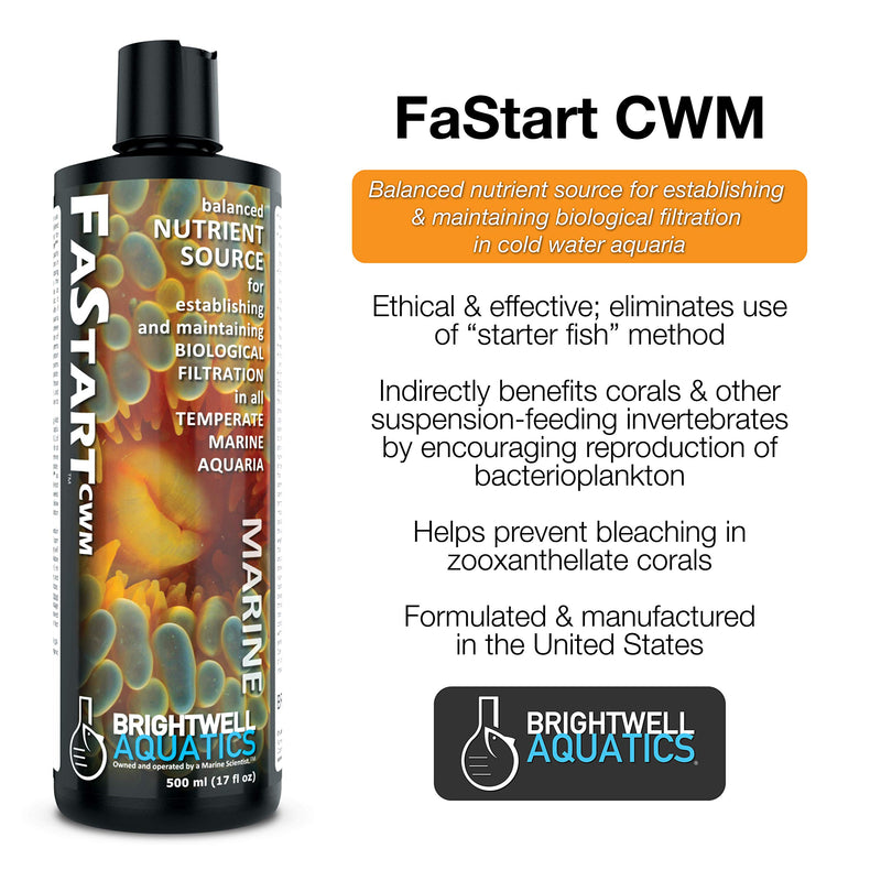 [Australia] - Brightwell Aquatics FaStart CWM – Liquid Nutrient Source to Establish Biological Filtration in Temperate Marine Aquariums 250ml 