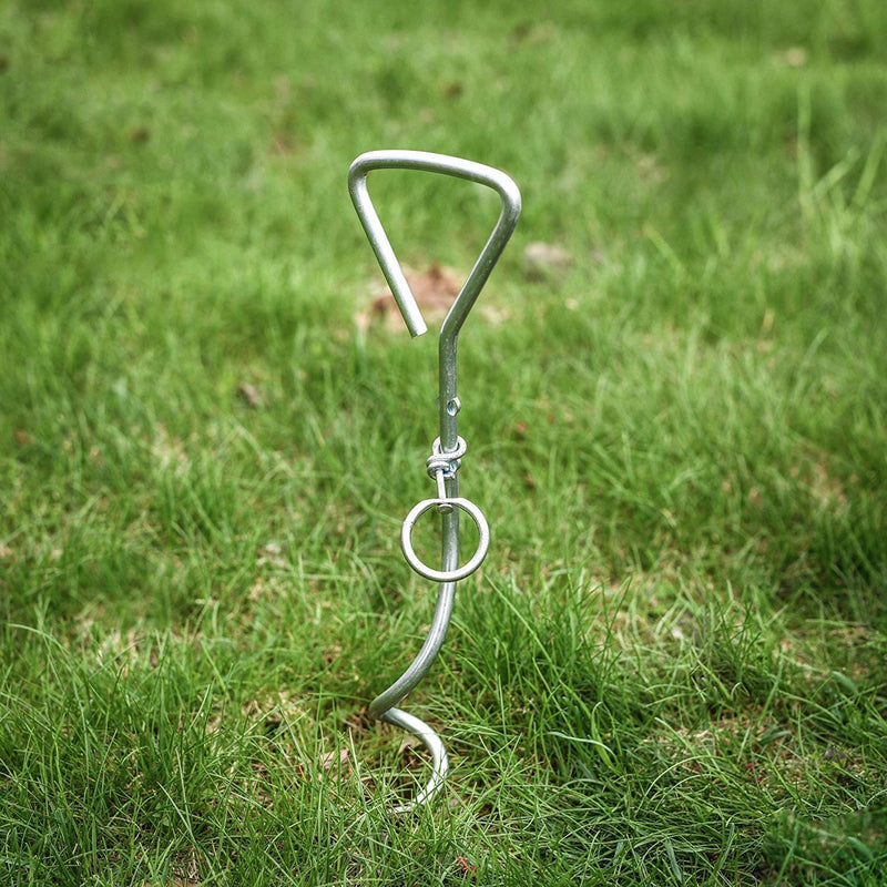 [Australia] - Katzco Chrome Dog Stake - Heavy-Duty Tie-Out - for Dogs Tieout Stake 