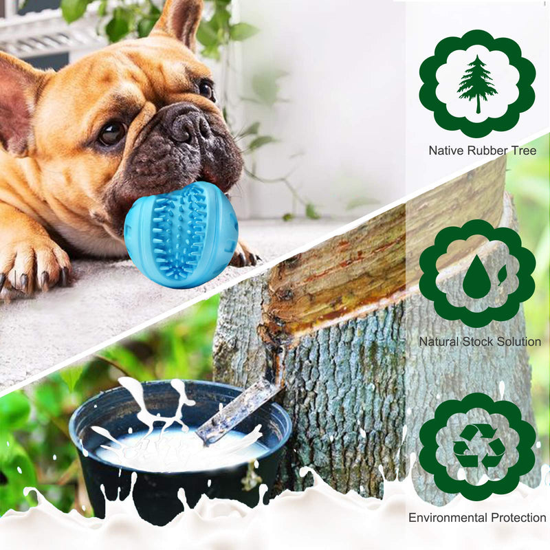bbruriy Interactive High Elasticity Squeaky Dog Toy Ball Indestructible Natural Rubber Bite Resistant Molar Teeth Cleaning Dog Chew Toy for Small,Medium,Large Dogs Aggressive Chewers Blue - PawsPlanet Australia