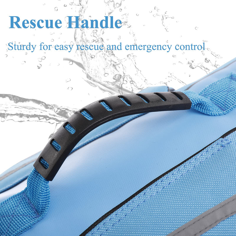 Dog Life Jacket, Lifesaver Floating Vest Dog Summer Swimming Safety Vest with Adjustable Strap and Rescue Handle for Swimming Pool Beach Boating(Blue, L) Large Blue - PawsPlanet Australia
