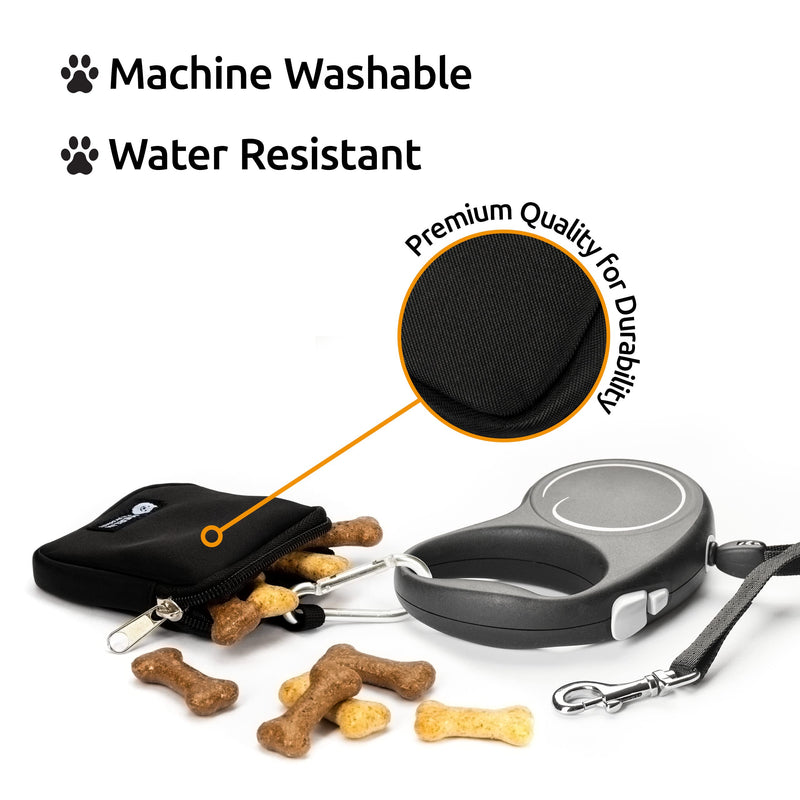 Merlin Pet Products Small Dog Treat Bag, Training Pouch Pocket Size Travel Walking Walk Treats Pouch, Bag For Lead Treats, (Black) Black - PawsPlanet Australia