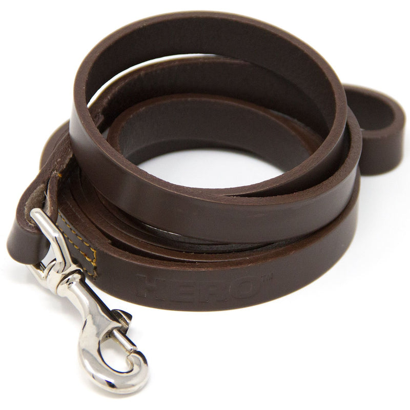 [Australia] - Hero Leather Training Leash - 6 Foot Brown 