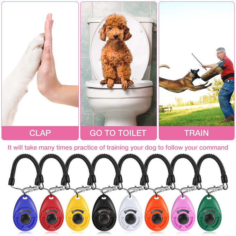 Sumind 16 Pieces Dog Training Clickers with Wrist Lanyard Pet Training Clicker with Big Button for Pet Behavioral Training Dogs Cats Birds Horses - PawsPlanet Australia