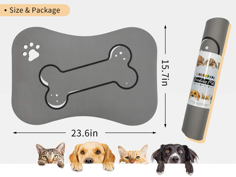 COLORPAPA Dog Food Mat Pet Mat for Food and Water Non Slip Pet Feeding Mat Waterproof Cat Food Mat Unique Bone Design Bowl Mat - PawsPlanet Australia