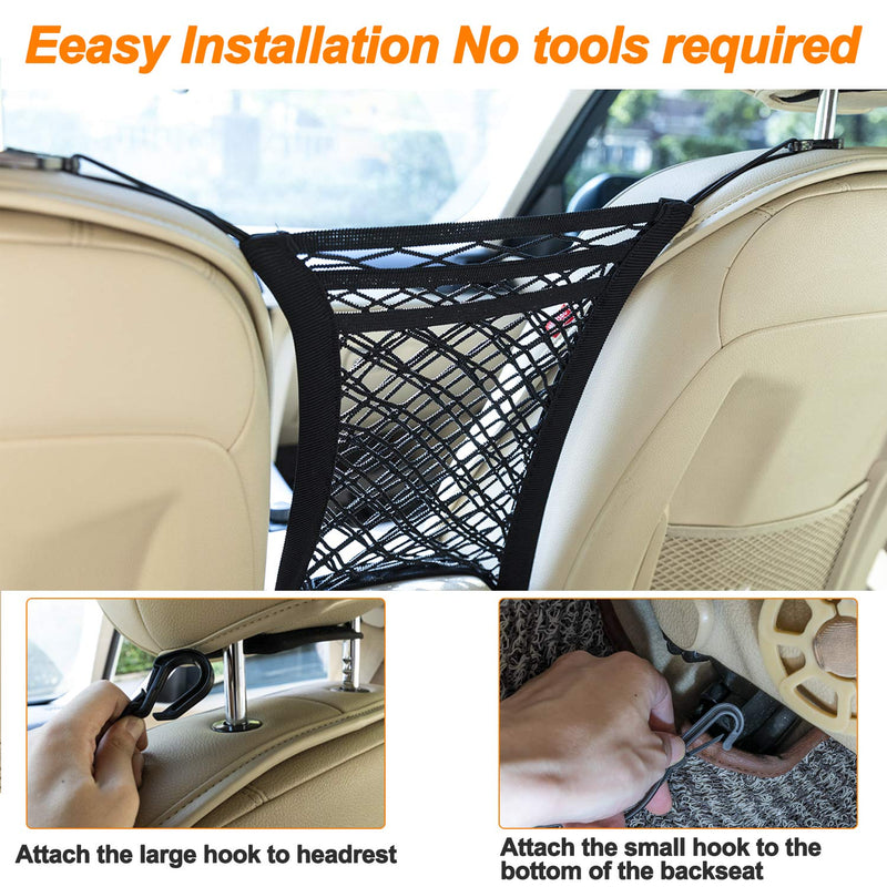 [Australia] - TIANFAN Dog Car Barrier,Pet Net Barrier with 3 Layers Auto Safety Mesh Organizer,Adjustable Large Car Dog Barrier for Cars, SUVs - Car Divider for Driving Safely with Children & Pets 