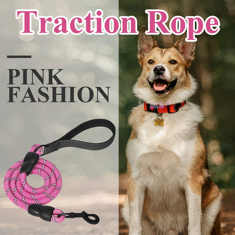 CBBPET Pink Dog leashes for Medium Dogs, Rope Leash Heavy Duty Large Small Dog Leash with Highly Reflective Threads 4 FT for Female Dogs - PawsPlanet Australia