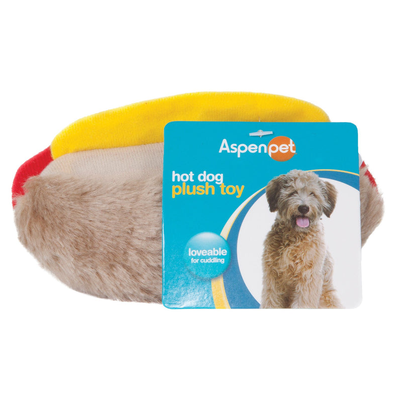[Australia] - Aspen Pet Products Soft Bite Hot Dog Toy, Medium 