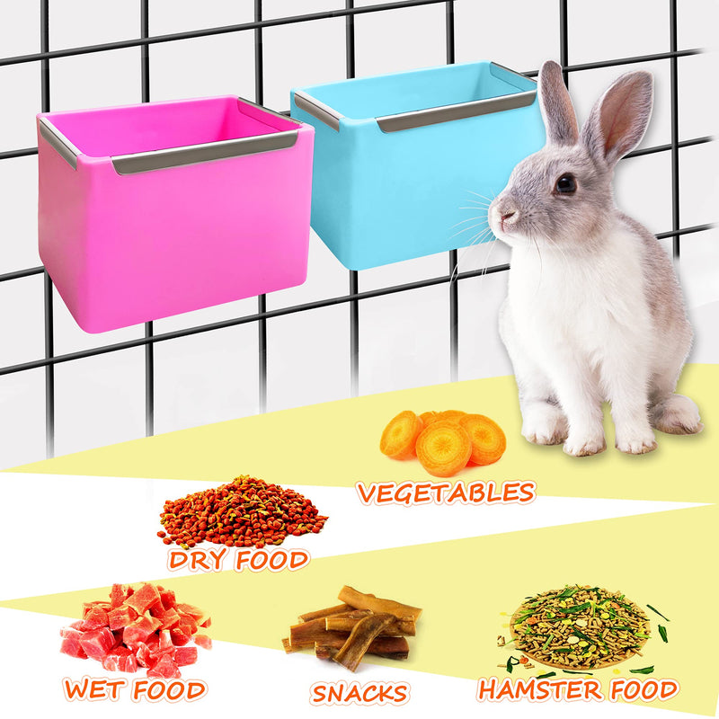 LLSPET Food and Water Bowl for Hamster/Rabbit/Chinchilla/Guinea Pig Other Small Pets,Rabbit Guinea Pig Hay Feeder,Made from Non-Toxic, BPA Free Plastic and Minimizing Waste and Mess - PawsPlanet Australia