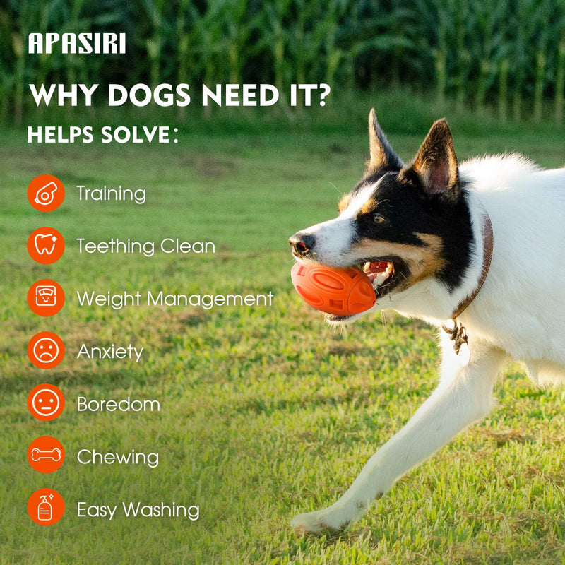 Apasiri Dog Toy Dog Chew Toy Durable Tough Ball Squeaky Dog Toys Almost Indestructible for Large Dogs Training Rubber Teething Toys Dog Great Gift for Dogs (Orange) Small & Medium Orange Beef Flavor - PawsPlanet Australia