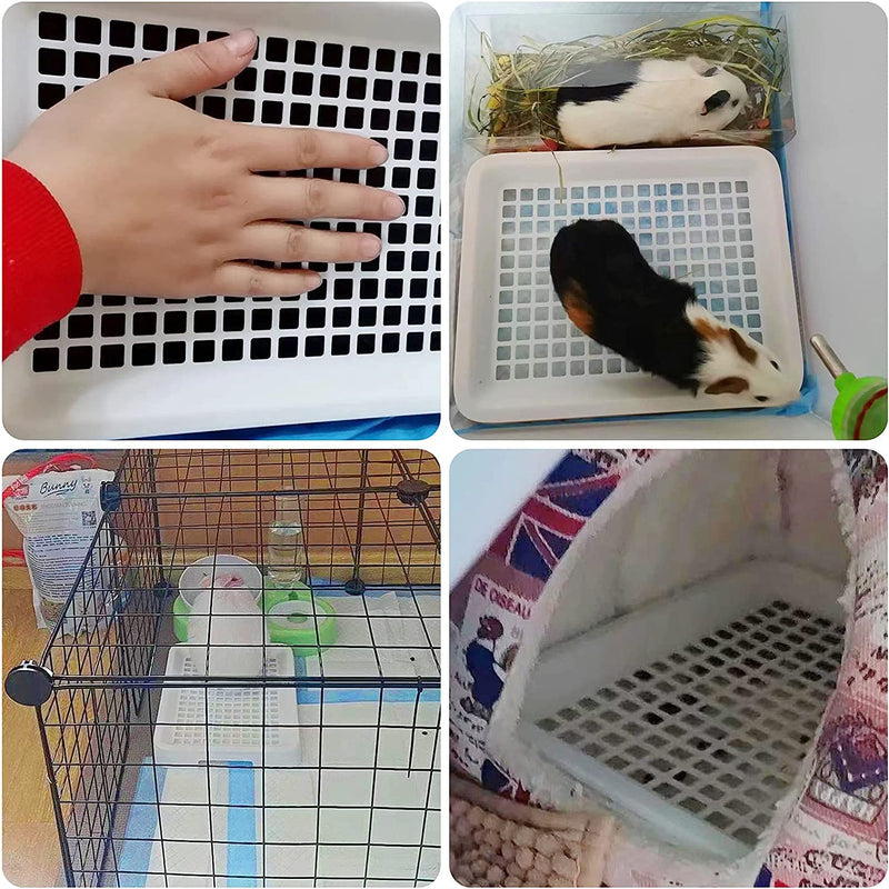 Guinea Pig Litter Pan with Grate, Small Animal Litter Box for Cage, Bunny Restroom Litter Tray Toilet Potty Trainer for Ferret Chinchilla Rat - PawsPlanet Australia