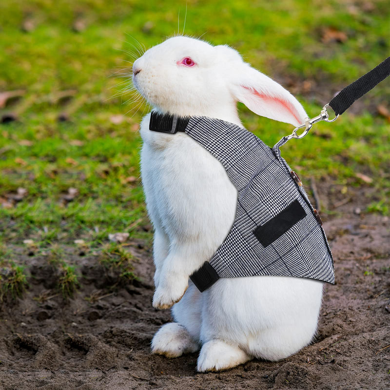 2 Pieces Rabbit Vest Harness and Leash Set Adjustable Formal Suit Style Adjustable Soft Bunny Harness for Bunny Rabbit Kitten Small Animal Walking - PawsPlanet Australia