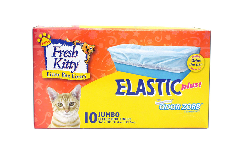 [Australia] - Fresh Kitty Durable, Easy Clean Up Elastic Jumbo Scented Odor Zorb Litter Pan Box Liners, Bags for Pet Cats, 10 ct 