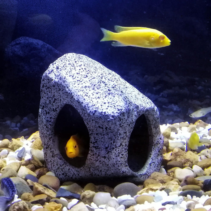 SpringSmart Aquarium Hideaway Rock Cave for Aquatic Pets to Breed, Play and Rest, Safe and Non-Toxic Ceramic Fish Tank Ornaments, Decor Stone for Aquascape - PawsPlanet Australia