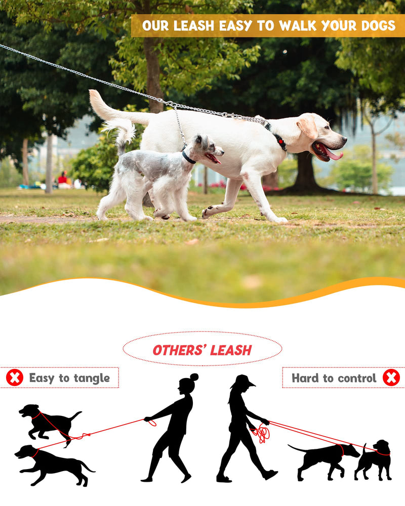 HAPPY HACHI Double Dog Heavy Duty Steel Chain Lead Hiking Leash for 2 Dogs XS-2.5mm*40cm - PawsPlanet Australia
