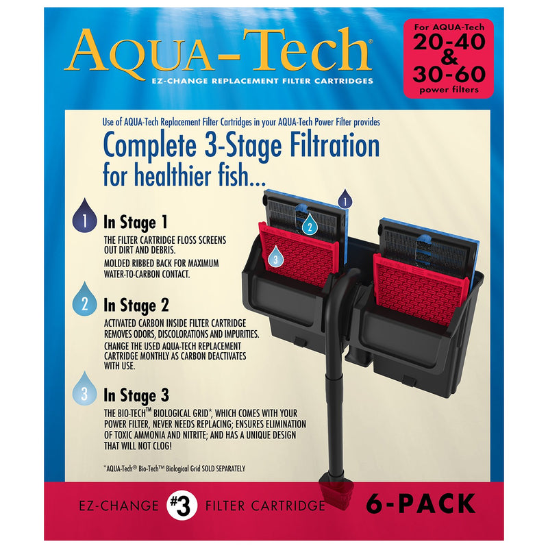 [Australia] - Aqua-Tech EZ-Change Aquarium Filter Cartridge 6-Pack 