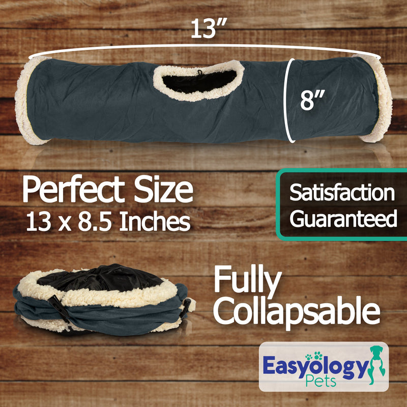 [Australia] - Easyology Premium Cat Tunnel - Interactive Cat Tube Toy with Crinkle Sound - Best Cat Tunnels for Indoor Cats - Fun Kitty Tunnel for Hiding - Collapsible Gray 