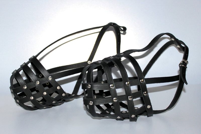 Light Real leather Dog Muzzle American Staffordshire Terrier ,"AmStaff" and Other (Black, A1 - R0) Black - PawsPlanet Australia
