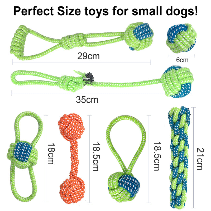 WALLE Dog Toys Puppy Toys for 8 Weeks 7PCS Durable Dog Rope Toys Chew Toys Gift Set for Small Dogs Teething Training style 1 - PawsPlanet Australia