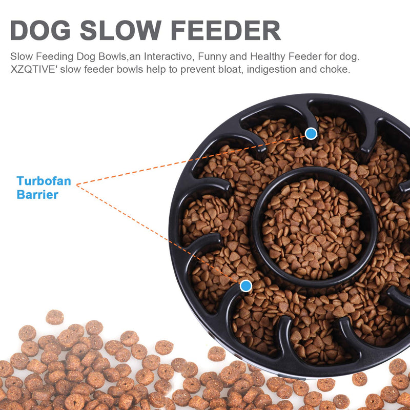 [Australia] - XZQTIVE Dog Bowl, Slow Feeder for Dog, Funny Slow Eating Bowls Stop Bloat Bowl Large Black 